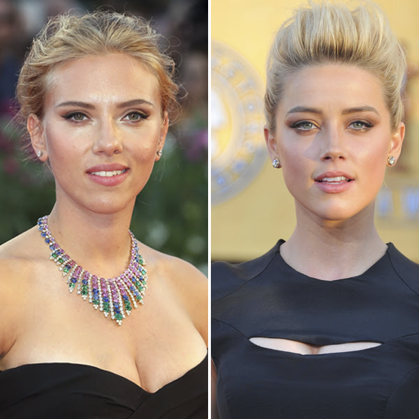 19. Scarlett Johansson / Amber Heard Même regard félin, même bouche voluptu...