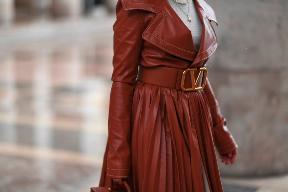 trench cuir rouge