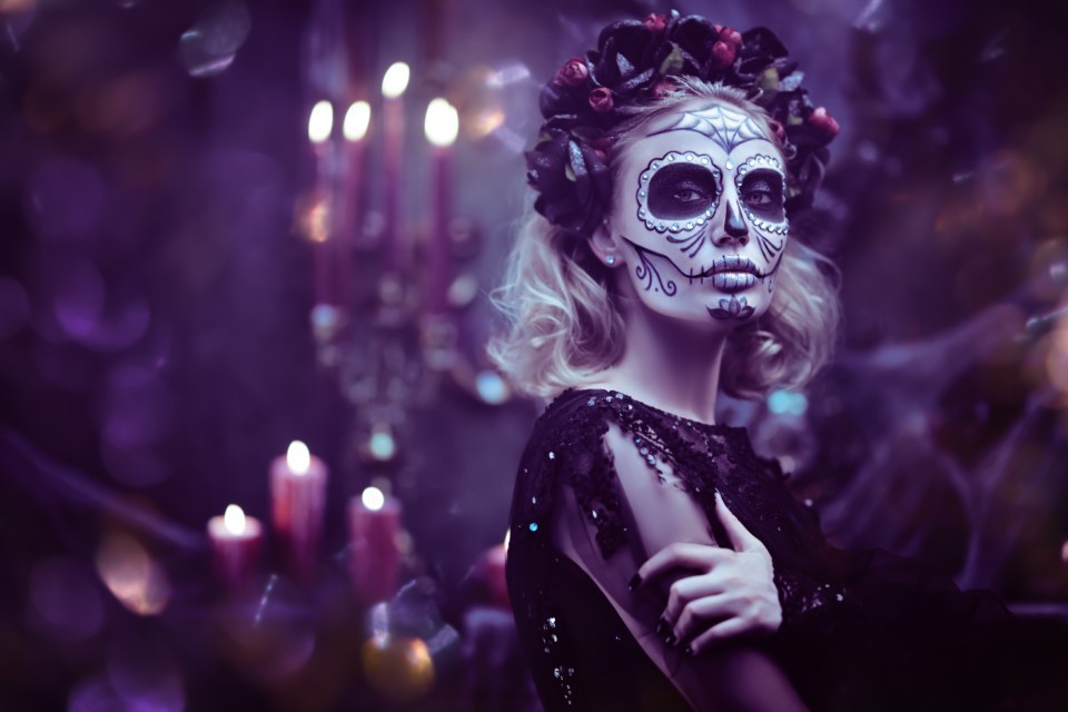 costume halloween femme mexican skull