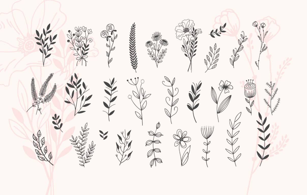 Idées de motifs de tatouages minimalistes fleurs