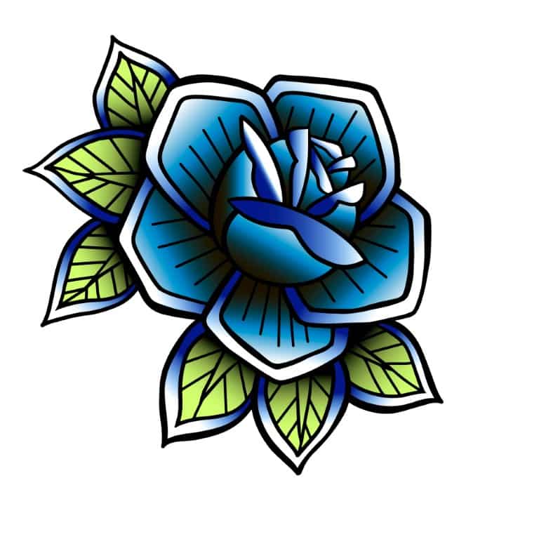 Tatouage de rose bleue